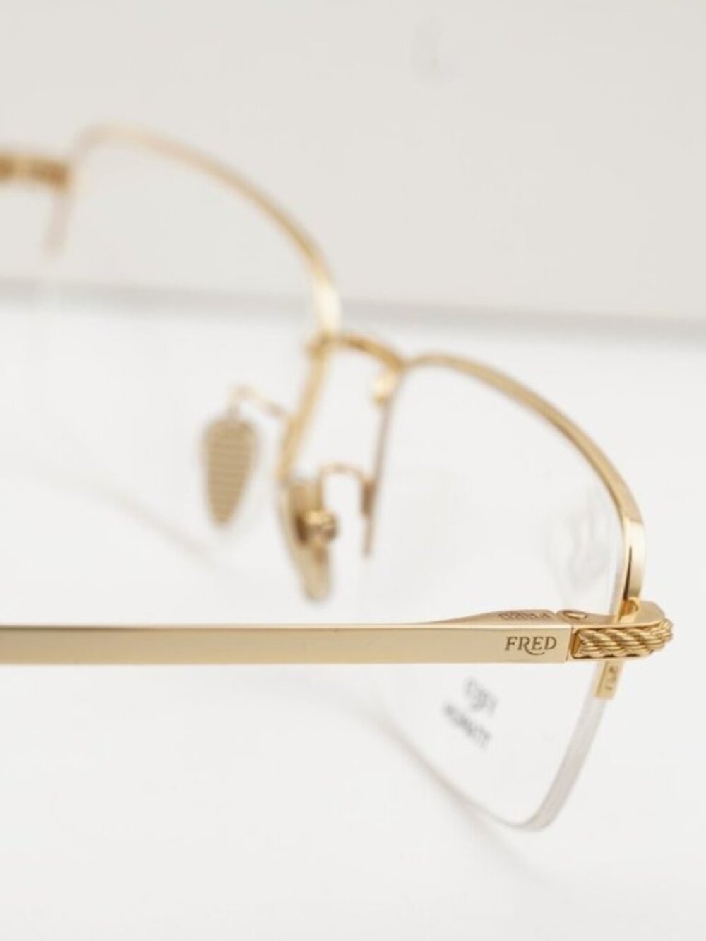 Fred FG50024F 032 Unisex Rectangle 56mm Eyeglasses - Gold - Picture 4 of 10